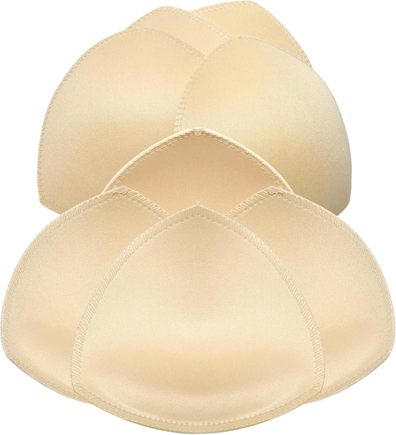 4 Pairs Bra Pads Inserts, Sewn Edges Removable Bra Inserts, Breathable & Enhancers for Sports Bras, Swimwear, Dresses