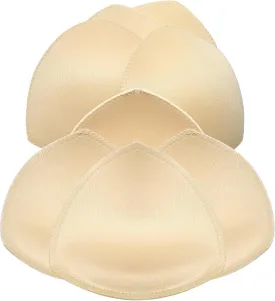 4 Pairs Bra Pads Inserts, Sewn Edges Removable Bra Inserts, Breathable & Enhancers for Sports Bras, Swimwear, Dresses