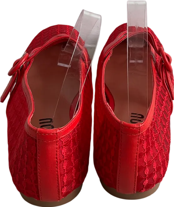 Bibi Lou Red Liana Floral Mesh Mary Jane Pump UK 7 EU 40 👠