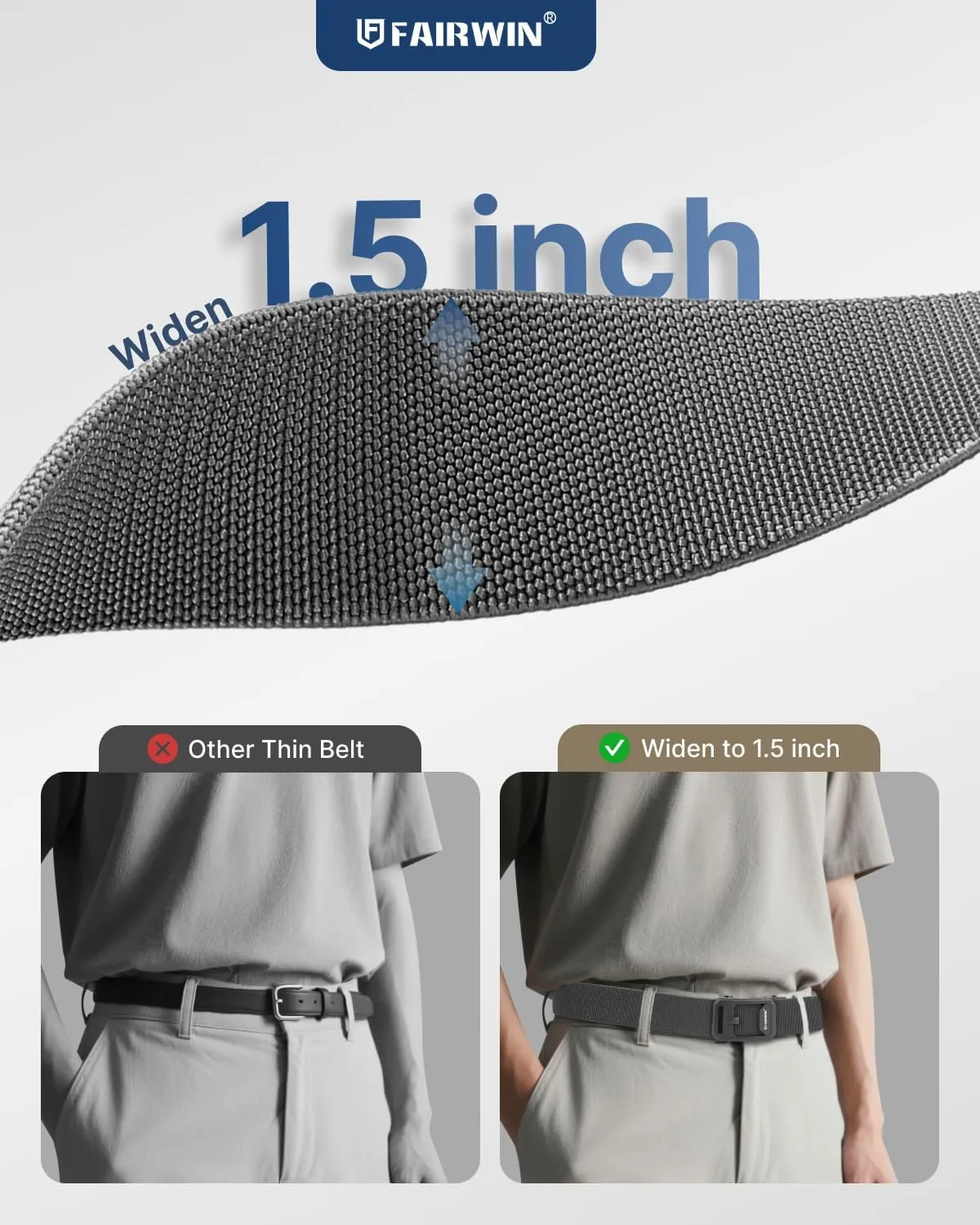 FAIRWIN Ratchet Belt for Men- Tactical Nylon Web Work Golf Belts with Automatic Buckle, Adjustable for Jeans Pants