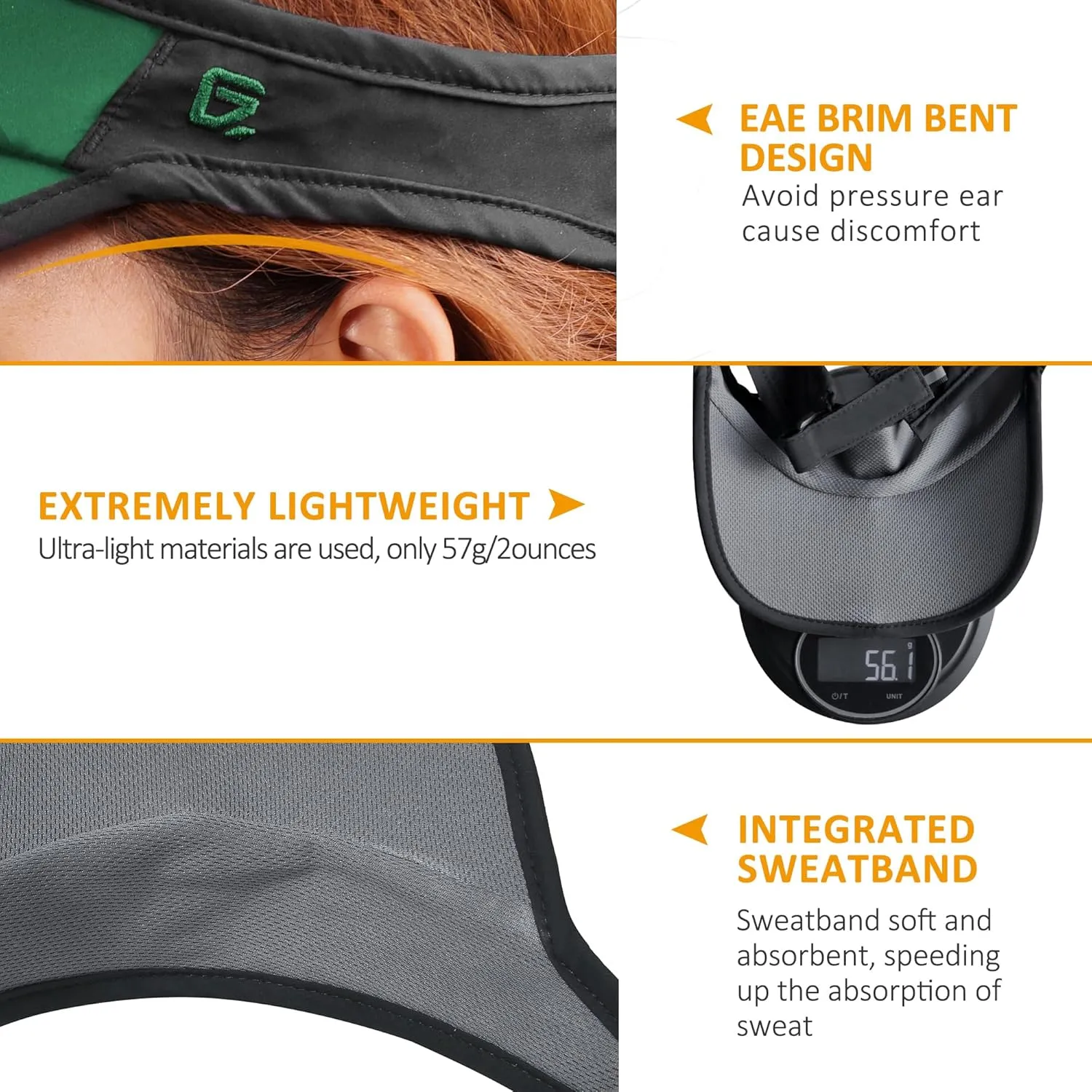GADIEMKENSD Foldable Sun Visor Hat UPF 50  Lightweight Adjustable