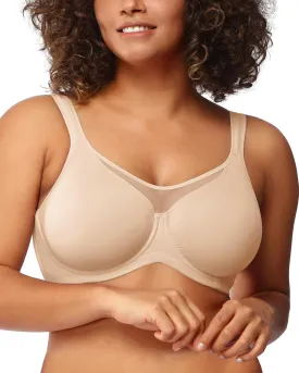 HSIA Minimizer Bras for Women Plus Size, Full Coverage Coolcomfort T Shirt Unlined Bra with Underwire for Heavy Breast