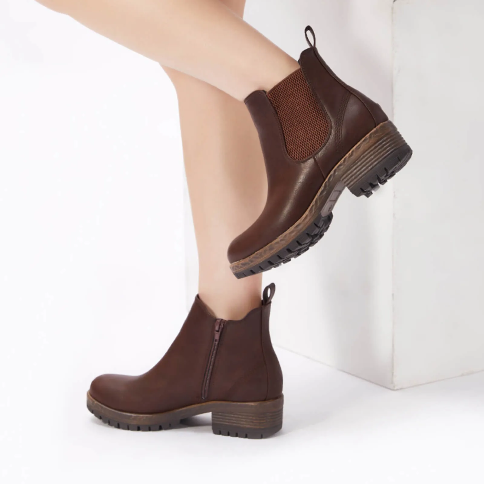 Low Heel Vintage Style Chelsea Ankle Booties