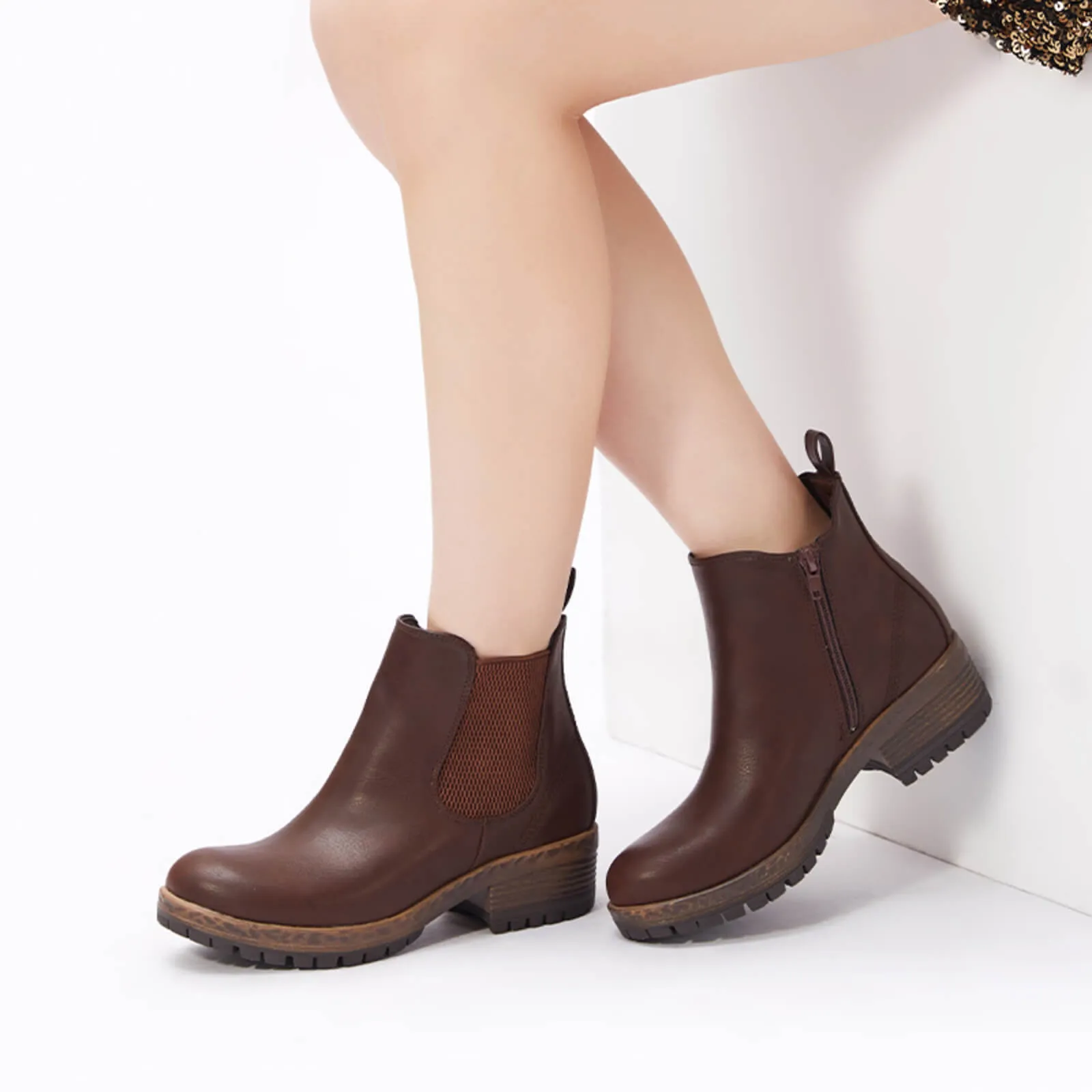 Low Heel Vintage Style Chelsea Ankle Booties