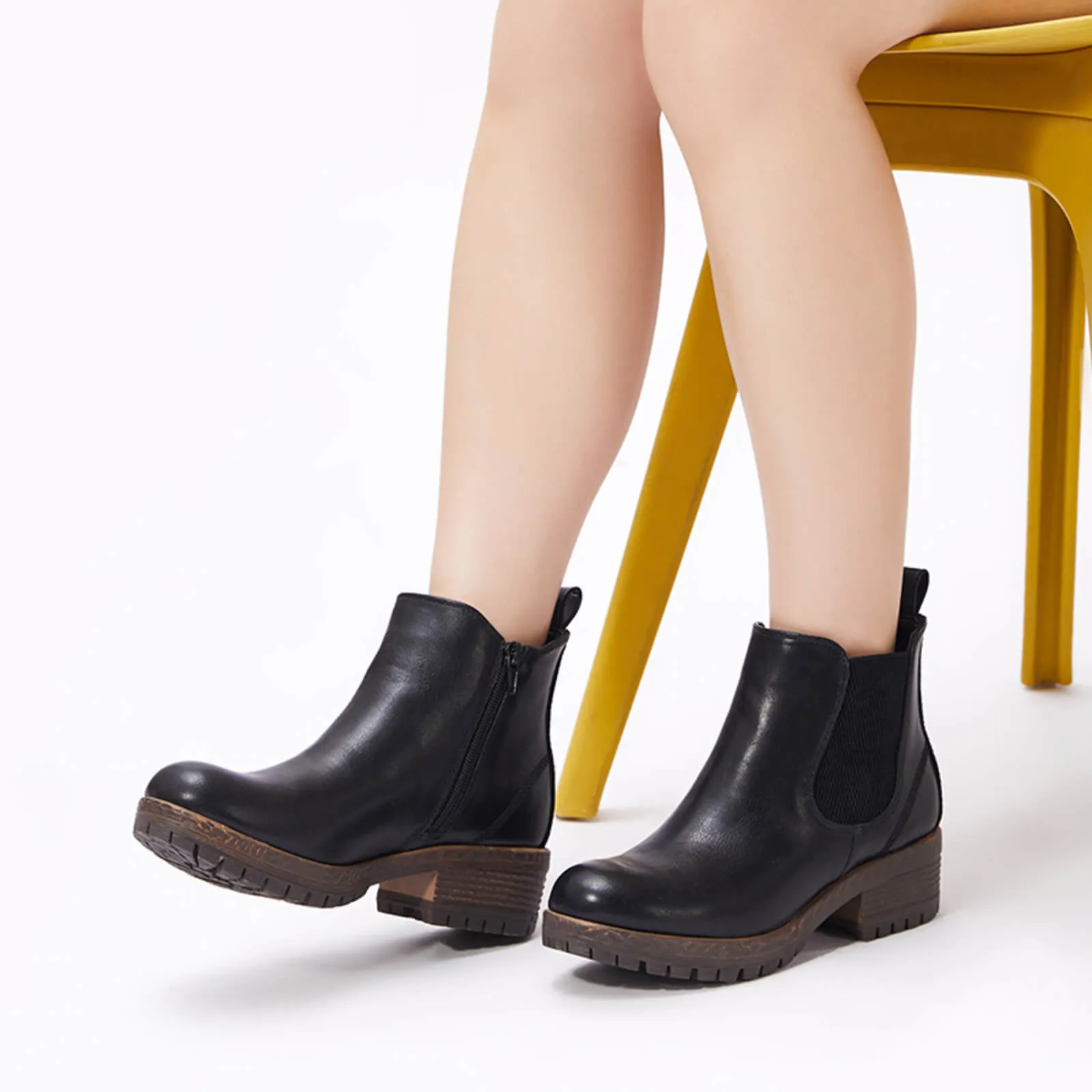 Low Heel Vintage Style Chelsea Ankle Booties