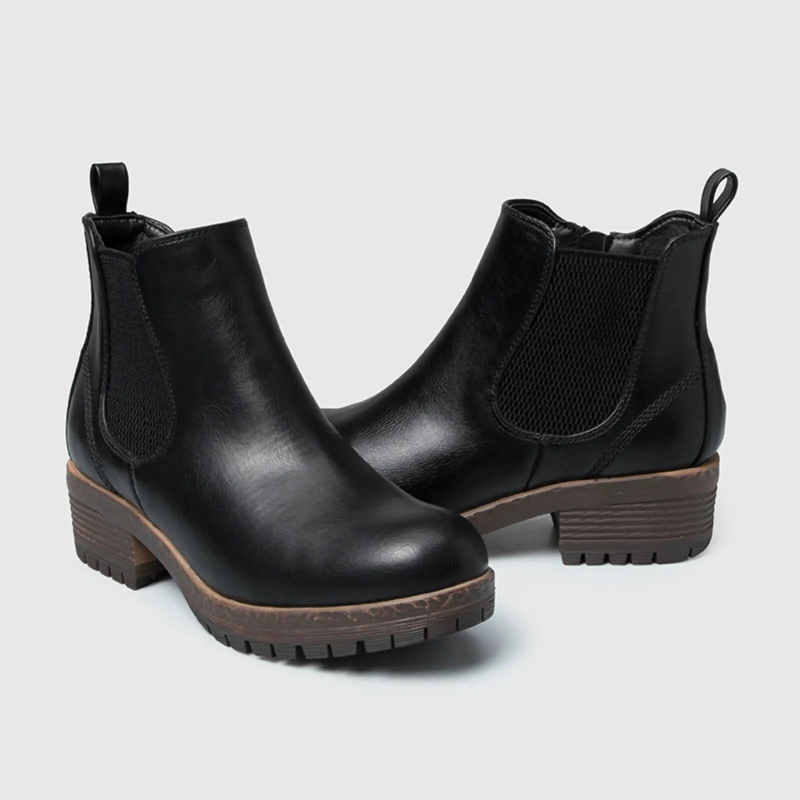 Low Heel Vintage Style Chelsea Ankle Booties