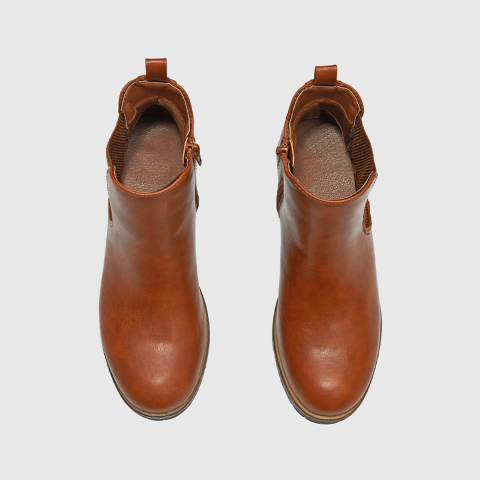 Low Heel Vintage Style Chelsea Ankle Booties