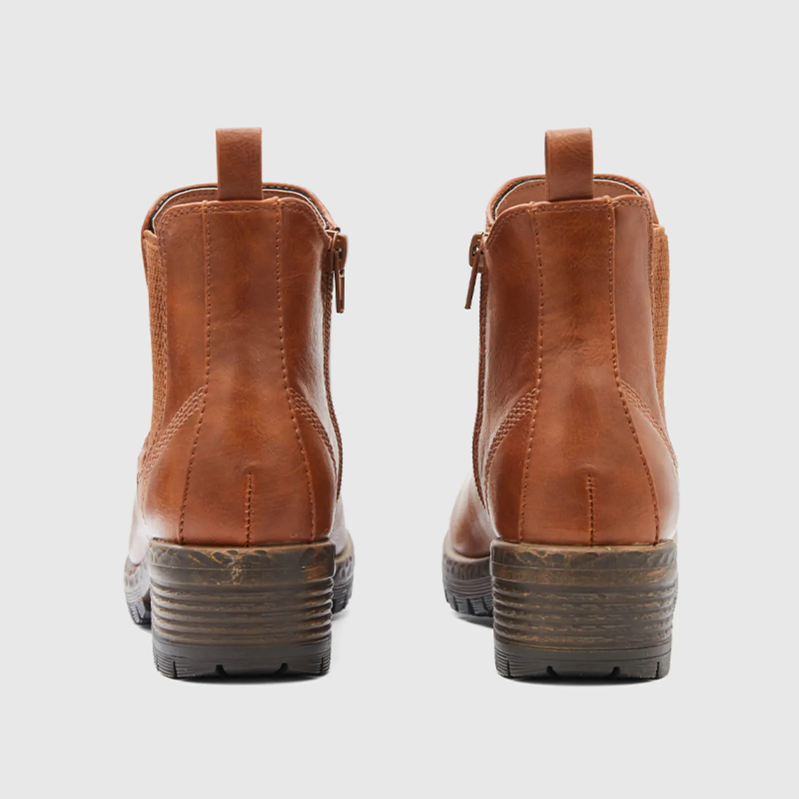 Low Heel Vintage Style Chelsea Ankle Booties