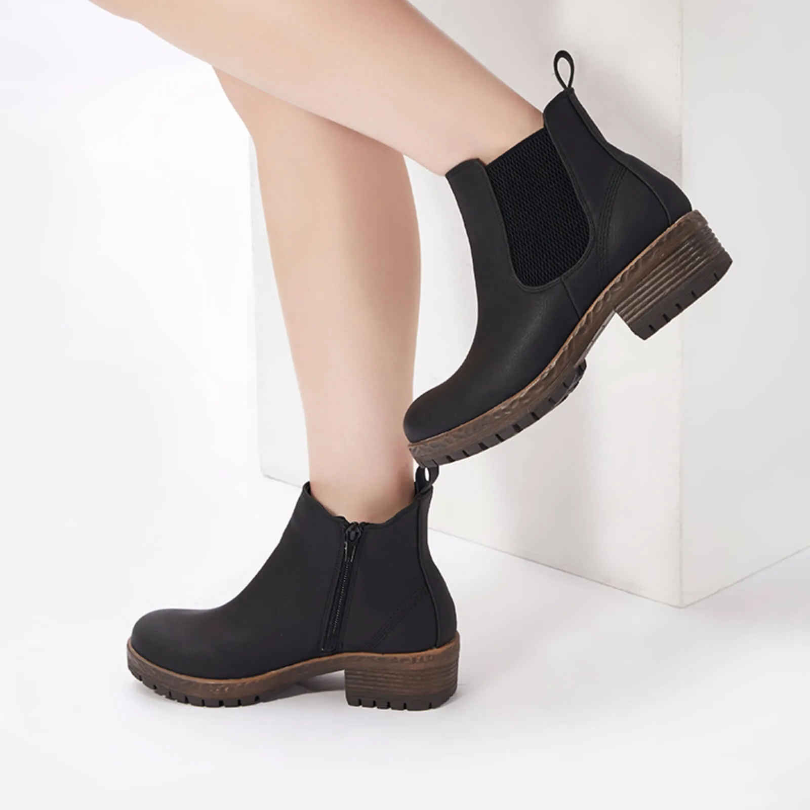 Low Heel Vintage Style Chelsea Ankle Booties