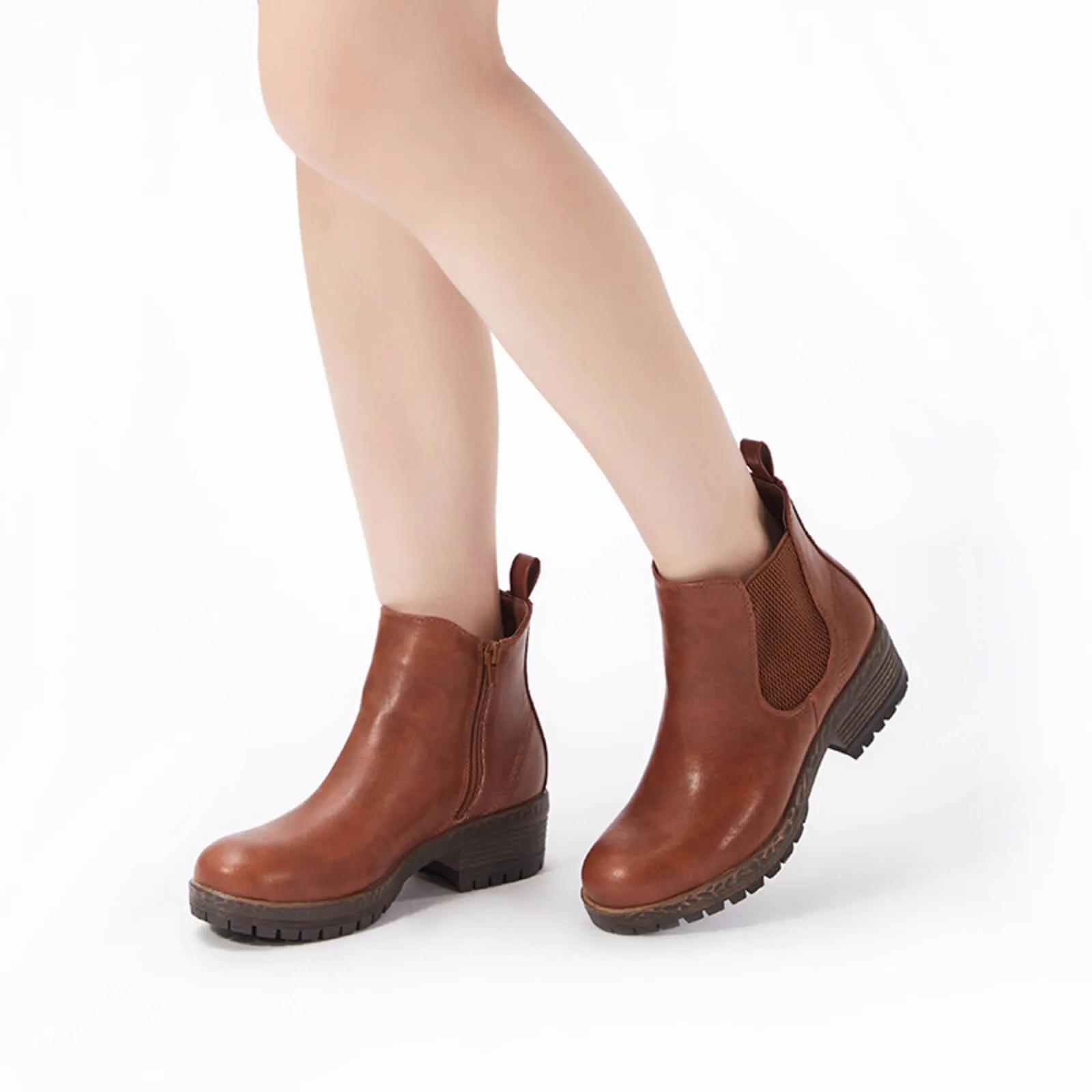 Low Heel Vintage Style Chelsea Ankle Booties