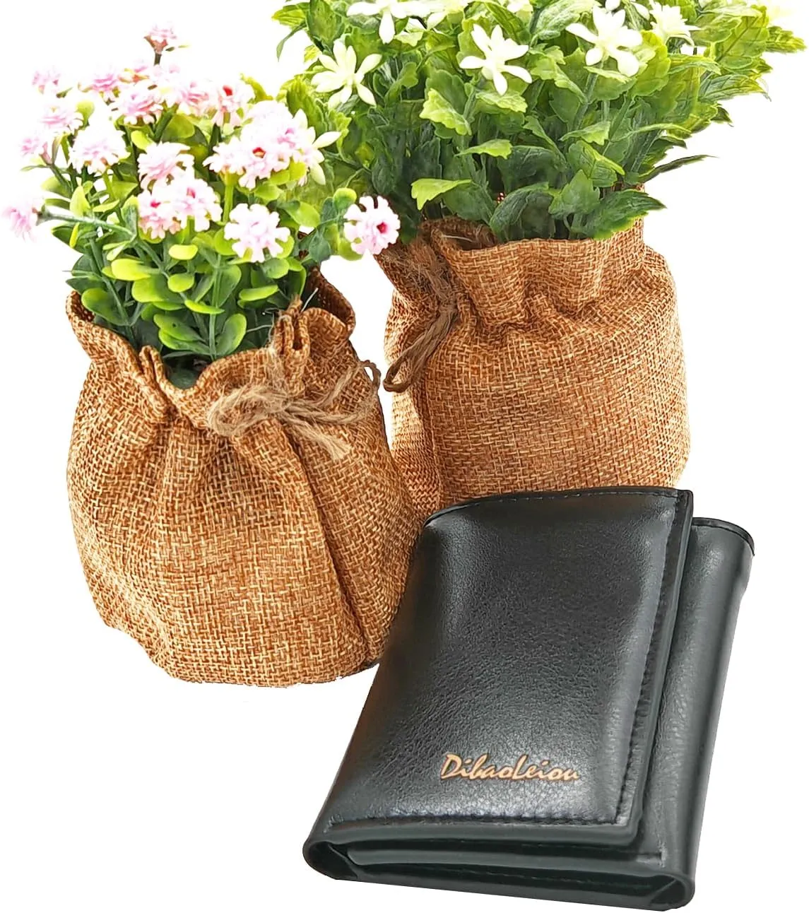 Men Women Wallet Trifold Soft Leather 4 Card Holder 2 Money Pockets with Photo Window Mother Kids Girl Gift