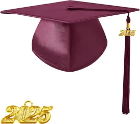 Preschool and Kindergarten Shiny Graduation Cap with 2025 Tassel Charm Rich in Color
