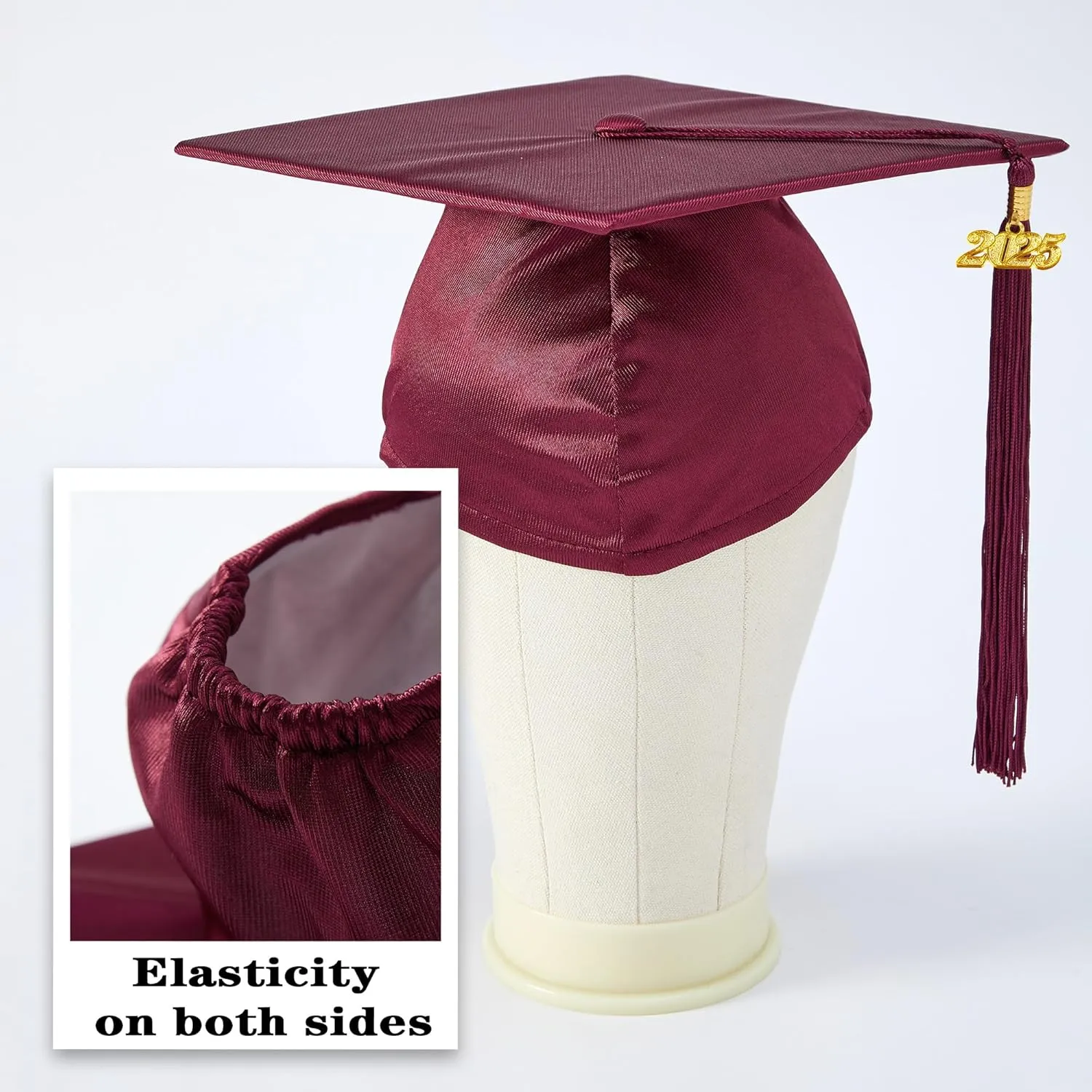 Preschool and Kindergarten Shiny Graduation Cap with 2025 Tassel Charm Rich in Color
